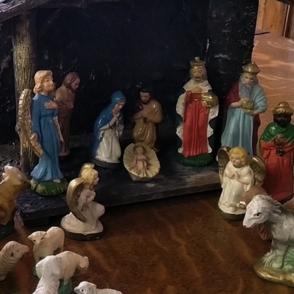 Vintage European Nativity Set – Hand-Painted Italian Creche Figures, Mid-Century - Picture 2 of 11
